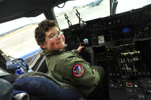 Owain In the Cockpit at Joint Base Lewis/McChord