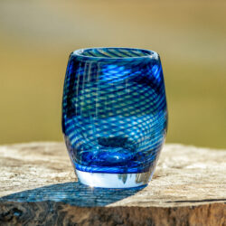 Blue glass votive