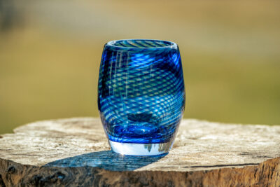 Blue glass votive