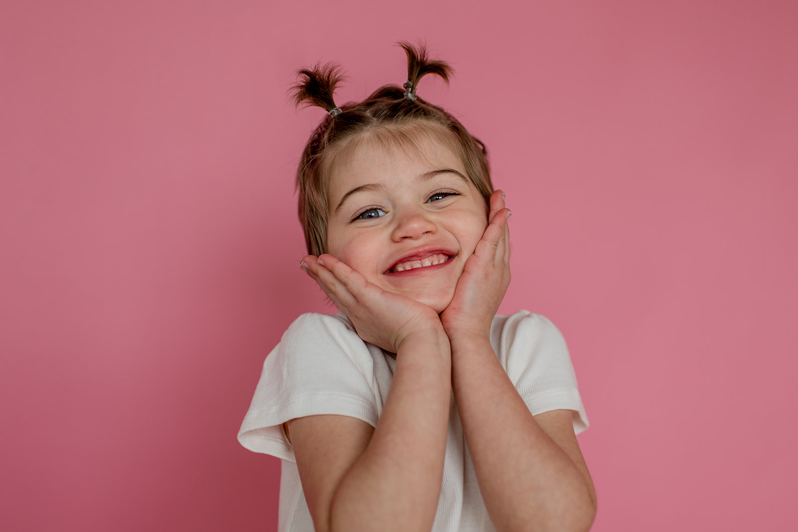 Charlie young girl pink background